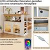 Merax 138-193X39X105 cm Moderner ausziehbarer Bartisch, Ausziehbarer Esstisch mit Stauraum, Stehtisch Bistrotisch, drehbar, Mit LED Lichtstreifen, Weiß Bild 5