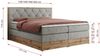 Boxspringbett VENETO KING, Doppelbett mit Multipocket-Matratze, Polsterbett mit Kopfstütze - 200 x 200 cm - Hellgrau Stoff - H4 Bild 5