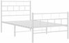 vidaXL Bettgestell mit Kopf- und Fußteil Metall Weiß 107x203 cm 355722 Bild 4
