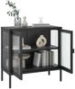 Sideboard, Kommode Schwarz 70x35x70 cm Glas und Stahl j2627p Bild 4