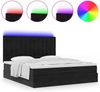 vidaXL Ottoman-Bett mit Matratzen & LEDs Schwarz 180x200 cm Samt 3314482 Bild 5