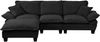 Ecksofa aus Chenille 264x155x90 cm mit beweglicher Ottomane, schwarz Bild 3
