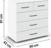 rauch Aditio Box, Kommode, 5 Schubladen, mit Softclose-Funktion, Farbe Weiß, BxHxT 80x81x42cm Bild 4