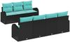 vidaXL Gartensofa-set mit Kissen 8 pcs Schwarz und Türkis Poly-Rattan 3354625 Bild 2