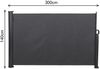 Brixy Ausziehbarer Windschutz – 300 x 140 cm – ausziehbar – Rollbar – Sonnenschutz – Garten, Strand, Terrasse, Balkon, Camping - Sichtschutz – Seitenmarkise – Wetterfest - Anthrazit Bild 2
