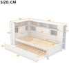Flieks Massivholzbett, Holzbett 90x200cm mit Ladeanschluss/ Stauraum/ Ausziehbett 90x190cm Bild 3