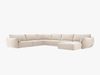 Micadoni Panorama-Ecksofa Kaelle 8-Sitzer Links Samt Bluvel Helles Beige Bild 2