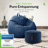 Green Bean® 2er Set Indoor Sitzsack + Hocker mit EPS-Perlen Füllung - Sitzhocker Sitz-pouf , Dunkelblau, XXL Bild 5