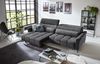 Big-Sofa >Wolve< 2x elektr. Verstellung, Kissen, Cord dunkelgrau - 280x108x118cm BxHxT Bild 2