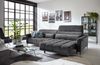 Big-Sofa >Wolve< 2x elektr. Verstellung, Kissen, Cord dunkelgrau - 280x108x118cm BxHxT Bild 4