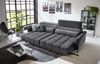 Big-Sofa >Wolve< 2x elektr. Verstellung, Kissen, Cord dunkelgrau - 280x108x118cm BxHxT Bild 3