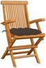 vidaXL Gartenstühle mit Taupe Kissen 3 Stk. Massivholz Teak 3062537 Bild 2