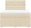 vidaXL Boxspringbett mit Matratze Creme 140x200 cm Stoff 3291703 Bild 4