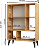 Roomart Wohnzimmerschrank & Kommode – Mehrzweckschrank mit Türen & Regalen – Aufbewahrungsschrank für Wohnzimmer, Küche, Flur & Schlafzimmer – 125 × 90 × 35 cm • Weiß-Eiche Bild 5