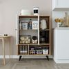 Roomart Wohnzimmerschrank & Kommode – Mehrzweckschrank mit Türen & Regalen – Aufbewahrungsschrank für Wohnzimmer, Küche, Flur & Schlafzimmer – 125 × 90 × 35 cm • Weiß-Eiche Bild 2