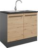 BASIC by Balculina Spülenschrank Jazz B/T/H 100x60x90 cm (1-St) Breite 100cm, Melaminbeschichtung Bild 3