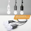 Skandika LED Gartenleuchte Campinglampe Narvik 4er-Set, hängend, tragbare Zeltlampe, Pull Light, batteriebetriebene Glühbirne mit Zugschalter, Outdoor, Keller, Garage Bild 3