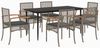 vidaXL 7-tlg. Garten-Essgruppe mit Kissen Grau Poly Rattan 3213614 Bild 2