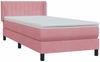 vidaXL Boxspringbett mit Matratze Rosa 90x220 cm Samt 3318314 Bild 2