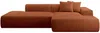 Vente-unique - ERYNEL Sofa SamtStoff Rot - B 156 cm x H 70 cm x L 305 cm Bild 3