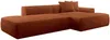Vente-unique - ERYNEL Sofa SamtStoff Rot - B 156 cm x H 70 cm x L 305 cm Bild 4