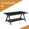 Couchtisch 110 x 57 x 44,5 cm mit Ablage, MDF in schwarzer Holzoptik und Metallgestell Bild 5