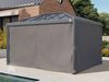 PRIMEYARD Gartenpavillon 3x4 m mit Polycarbonatdach - Hardtop Pavillon mit 4 Seitenteilen in Grau Bild 3