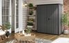 Dmora Gartenschrank Jasper, Gartenmöbel, Mehrzweck-Gartenschrank, Container für Balkon oder Garage, 140x74 h170 cm, Dunkelgrau Bild 2