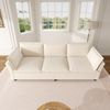 Merax XXXL 3‑Sitzer Sofa mit Chenille‑Stoff, Wolkenweicher Komfort, Metallrahmen, weiche Polster, mit 2 Armlehnenkissen, Beige Bild 3