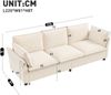Merax XXXL 3‑Sitzer Sofa mit Chenille‑Stoff, Wolkenweicher Komfort, Metallrahmen, weiche Polster, mit 2 Armlehnenkissen, Beige Bild 4