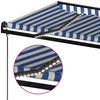 vidaXL Automatische Markise mit LED Windsensor 400x300 cm Blau Weiß 3069111 Bild 5