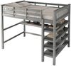 Hochbett, 140 x 200 ,Kinderhochbett mit Ablagefächern und Unterbettschreibtisch,Ohne Matratze, Grau Bild 5