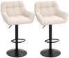 HOMCOM Barhocker für Bartheke Küche Esszimmer, höhenverstellbar, 360° Drehstuhl (Bistrohocker, 2 St, Barstuhl), Cremeweiß 57,5 x 52,5 x 93-114 cm Bild 4