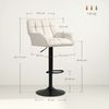 HOMCOM Barhocker für Bartheke Küche Esszimmer, höhenverstellbar, 360° Drehstuhl (Bistrohocker, 2 St, Barstuhl), Cremeweiß 57,5 x 52,5 x 93-114 cm Bild 2