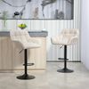 HOMCOM Barhocker für Bartheke Küche Esszimmer, höhenverstellbar, 360° Drehstuhl (Bistrohocker, 2 St, Barstuhl), Cremeweiß 57,5 x 52,5 x 93-114 cm Bild 5