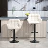 HOMCOM Barhocker für Bartheke Küche Esszimmer, höhenverstellbar, 360° Drehstuhl (Bistrohocker, 2 St, Barstuhl), Cremeweiß 57,5 x 52,5 x 93-114 cm Bild 3