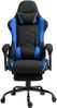 Delman Gaming-Stuhl, ergonomischer Bürostuhl mit 6-Punkt-Massagefunktion, Fußstütze und atmungsaktivem Stoffbezug, Blau Bild 4