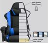 Delman Gaming-Stuhl, ergonomischer Bürostuhl mit 6-Punkt-Massagefunktion, Fußstütze und atmungsaktivem Stoffbezug, Blau Bild 3