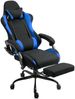 Delman Gaming-Stuhl, ergonomischer Bürostuhl mit 6-Punkt-Massagefunktion, Fußstütze und atmungsaktivem Stoffbezug, Blau Bild 5