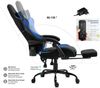 Delman Gaming-Stuhl, ergonomischer Bürostuhl mit 6-Punkt-Massagefunktion, Fußstütze und atmungsaktivem Stoffbezug, Blau Bild 2
