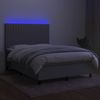 vidaXL Boxspringbett mit Matratze & LED Hellgrau 140x190 cm Stoff 3135029 Bild 4