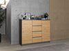 Raumhirsch Furniture Kommode Sideboard 120 cm breit (Maße 40 x 120 x 97 cm mit 2 Türen, 4 Schubladen), verschiedene Farben Bild 3