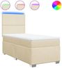vidaXL Boxspringbett mit Matratze Creme 100x200 cm Stoff 3292697 Bild 2