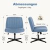 DUMOS Bürostuhl Ohne Armlehne Schneidersitz Stuhl, mit Verbreitertem Criss Cross Chair, drehbar Bild 2