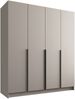 Mirjan24 'Salkor' Drehtürenschrank mit 4 Türen, Laminatplatte, Cashmere / Schwarz, ohne Spiegel, 215 x 58 x 200 cm Bild 3