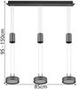 LED Pendelleuchte FRANKLIN 3-flammig höhenverstellbar dimmbar Anthrazit, B: 85cm Bild 4