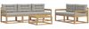 vidaXL Outdoor-Sofagarnitur mit Kissen 6 pcs Weiß und Hellgrau 3386050 Bild 2