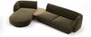 Micadoni Modulares Sofa Miley mit Recamiere 3-Sitzer Links Samtstoff Bluvel Grün Bild 2