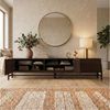 IDIMEX Lowboard ADAMO, 220cm mit Lamellentüren aus Massivholz für 90 Zoll TVs Nussbaum Finish Bild 3