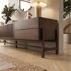 IDIMEX Lowboard ADAMO, 220cm mit Lamellentüren aus Massivholz für 90 Zoll TVs Nussbaum Finish Bild 4